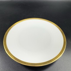 Rosenthal Germany 3680 White Gold Band Black Lines Round Plate Dish 6 Inch Set 6