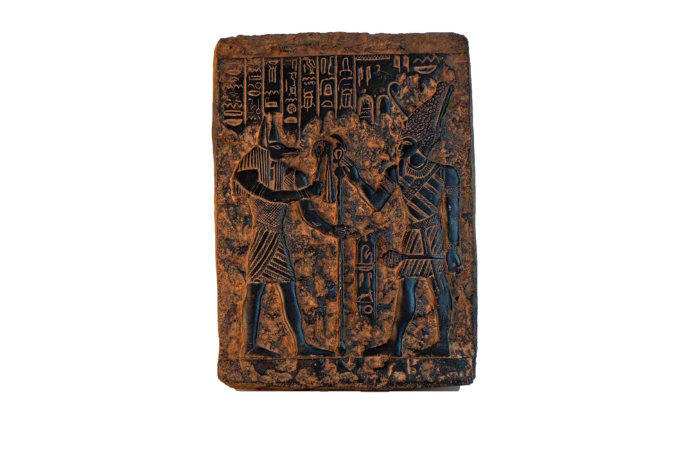 RARE ANTIQUE ANCIENT EGYPTIAN Stela God Lord Osiris God Anubis Protection
