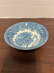 Blue & White English Village By Salem China Co. Olde Staffordshire 4″ Small Bowl