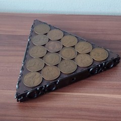Vintage British Penny Coin Coaster Tray – Pre-Decimal 1930s 1940s Treen