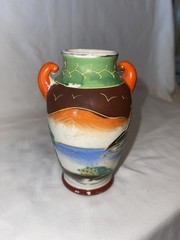 Antique Moriage Hand Painted Ceramic Vase – Made in Japan 5” Fun