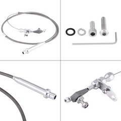 Stainless Steel Braided Kickdown Cable Detent Kick Down Assembly For TH350