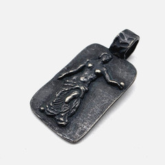 Ancient Greek Roman Silver Pendant Aphrodite Venus Goddess Apple Artifact