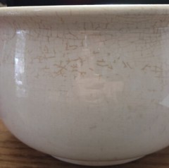 W.S. George White Granite Ironstone Chamber Pot With Handle 5×9″ Ant Primitive