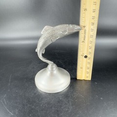 Vintage UPL Metal Pewter Jumping Fish Figurine Made In Ireland Figurine Marked