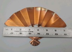 Vintage Solid Copper Ming Fans Plaques Set Of 3 By Homco Original Box