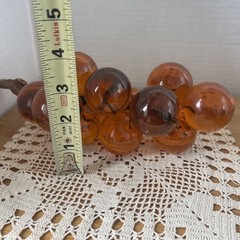 Vintage MCM Amber Orange Lucite Grape Cluster Large Driftwood Stem
