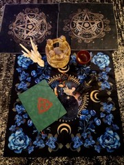Mystical Items For Sell! 12 Total Includes Leather Spell Book, Statues & More