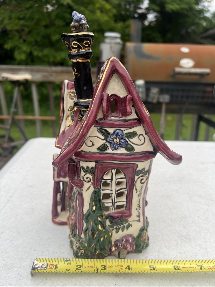 Vtg Blue Sky Clayworks Cozy Corner House Tea Light 2000 10x6x6” Heather Goldminc