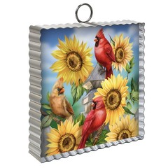 Briarwood Lane Cardinals & Sunflowers Metal Mini Moment 6×6