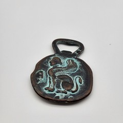 Vintage Greek Greece Bronze replica coin bottle opener souvenir