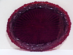 Avon 1876 Cape Cod Ruby Red Collection Large 13.5″ Oval Serving Platter Vintage