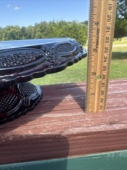 Vintage Avon 1876 Cape Cod Ruby Red Glass Pedestal Cake Plate Stand