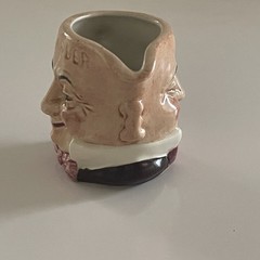Artone Mini Creamer Double Faced Man Face Toby Pitcher England Micawber Vintage