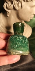 TIME OF CHRIST JESUS, LARGE HEAVY ANCIENT ROMAN GLASS BOTTLE CIRCA 100 BC-300 AD
