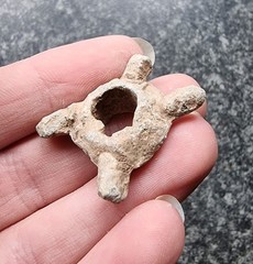 Rare Celtic Lead Bead / Proto Money Cruciform Amulet Antique Metal Detector Find