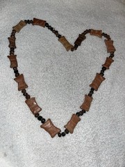 Pre Columbian Pottery Terra Cotta? Carved Bead Necklace Old