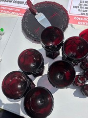 vintage avon ruby red glassware 27 piece set