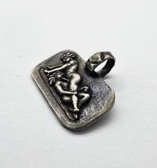 Ancient Roman Erotic Silver Pendant Classical Relief Scene Wearable Artifact