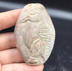 JASPER Stone Ancinet Greek Backtrain Old KING WITH BIRD Lago Bead