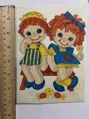 Raggedy Ann & Andy Dutch Holland Vintage Unframed Wall Art