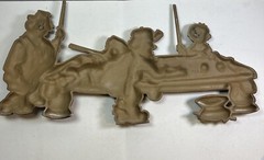Vintage 1971 Sexton Wall Art Hanging #792 Man Shooting Pool Cast Metal – 21″ USA