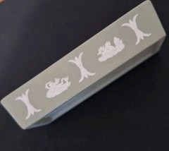 Vintage Wedgwood Cream On Sage Jasperware Trinket Box