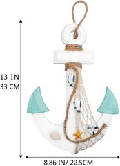 11″ Wooden Ship Wheel & 13″ Anchor Wall Art – Perfect Nautical Home Decoration