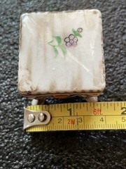 Vintage Miniature Porcelain Table Plant Stand Hand Painted Floral Japan 1.5”