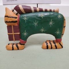 Williraye Folk Collection Orange Tabby Cat Christmas Sweater & Hat Ornament