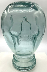Aqua Blue Life-Size Glass Human Skull Mannequin Head Halloween Horror Goth Jar