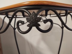 Longaberger Wrought Iron Generations Metal Stand/Table with Wood Shelves & Box