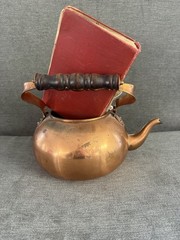 Antique Photo Upcycled Repurposed Primitive Vignette Tabletop Decor Metal Copper