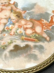 Antique Limoges France Hand Painted Playing Cherubs On Porcelain (LOT OF 2)