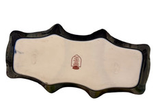 Limoges Castel France Black Porcelain Trinket Vanity Tray Gold Floral 9″ Scallop