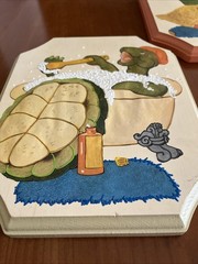 VTG Wood Plaques Children Bath Turtle Duck Wall Decor Kitschy 3D Relief Paint