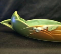 Roseville Pottery Blue Snowberry Console Bowl 1BL2-12 17″ Vintage