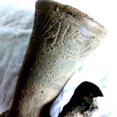 300 BC Ancient Roman Terracotta Drinking Rhyton Ceramic Artifact Intact Pottery