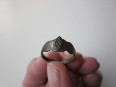 very rare ancient Viking engraved bronze perfect ring with runes. IX – X AD.