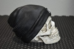 Skull With Black Cuffed Knit Beanie Figurine