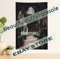 Gothic Abandoned Interior Wall Hanging Tapestry Moody 39X59 in
