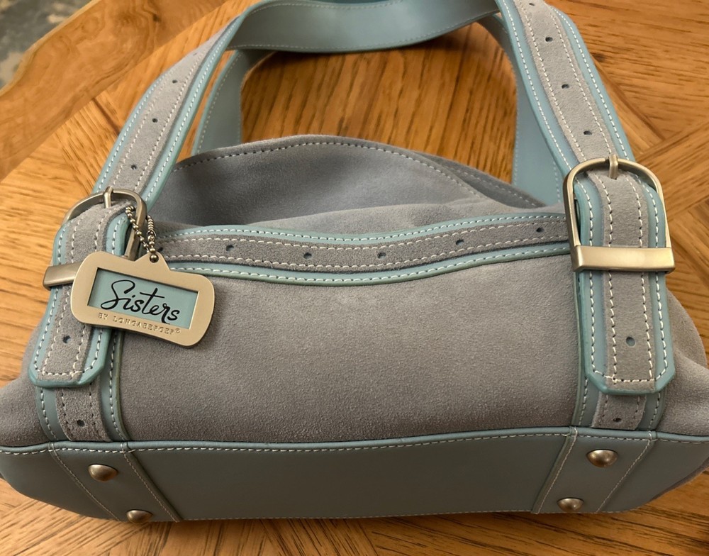 Longaberger Sisters Collection Blue Fold Over Purse