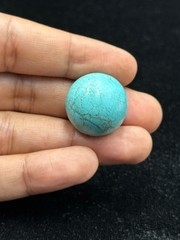 Ancient Near Eastern Sassanid Sasanian Turquoise Intaglio Seal Stamp Dome Bead