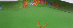 Hand Painted Floral Tray Apple Green Retro Cottage Paper Mache Vintage
