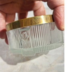 Art Nouveau Vintage Powder Jar Trinket Box Vanity Boudoir Decor As-Is