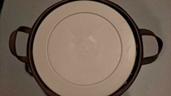 Longaberger 12″ American Work Basket Merlot stain set MINT FREE SHIPPING!