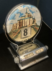 Vintage Mont Saint Michel Perpetual Flip Chrome Desk Calendar France