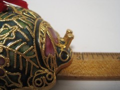 Cloisonne Enamel Ladybug Figurine Ornament Vintage Brass Gold Metal Hanging Hook