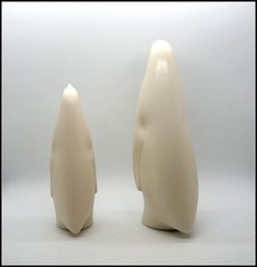 Vtg Meito Luxe China Modernist Penguin Figurine Pair MCM Noritake Blank Japan 2