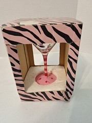 Martini Girl, Go Wild 10 Oz. Glass Hand Painted In Damaged Box